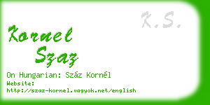 kornel szaz business card