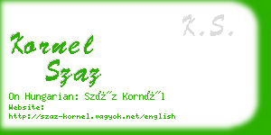 kornel szaz business card